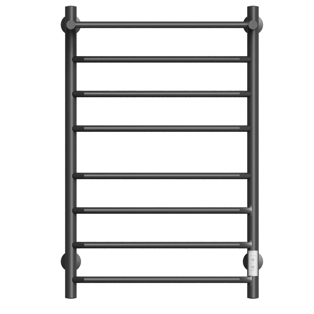 Полотенцесушитель MIXLINE MIRA  80х50 (таймер, 403Вт, 7 перекладин + ПОЛКА) электрический ЧЕРНЫЙ