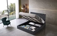 Кровать с подъемным механизмом Dalsa 180х200 см, темно-серая