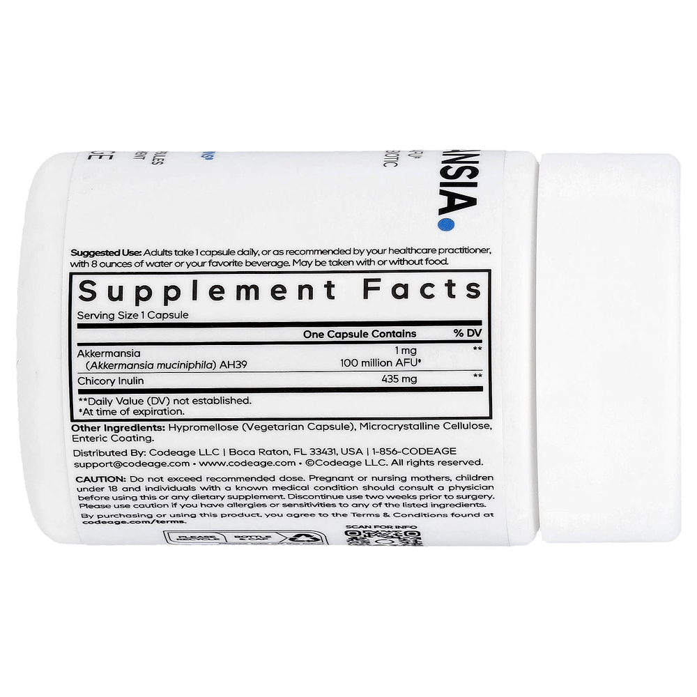Codeage, Akkermansia, 30 растительных капсул