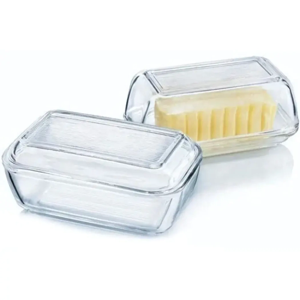 Масленка прозрачная с крышкой 17см