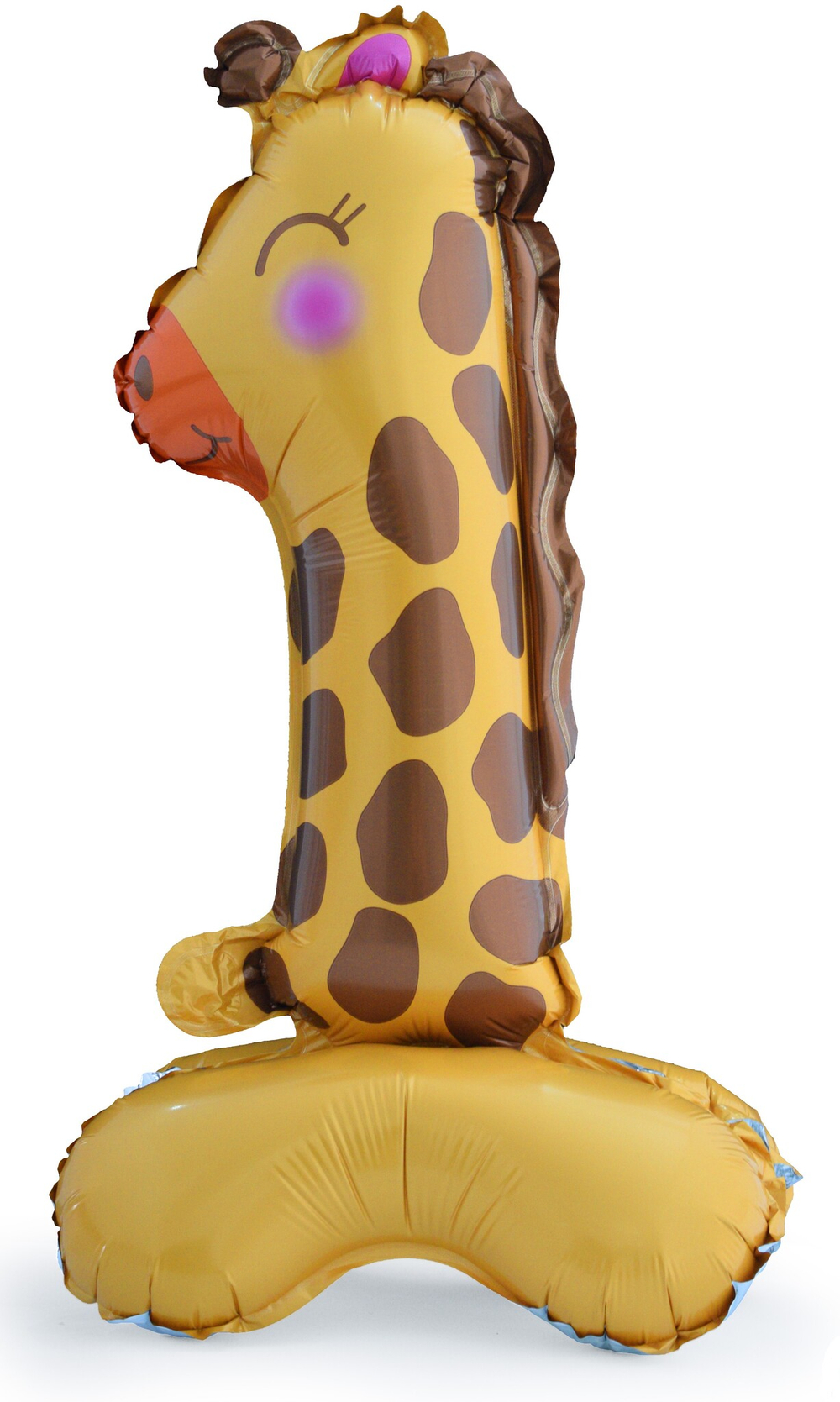Цифра-шар на подставке с воздухом №1 в виде жирафа