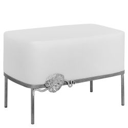 Банкетка Monstera Deliciosa (Монстера) Белая Античное серебро