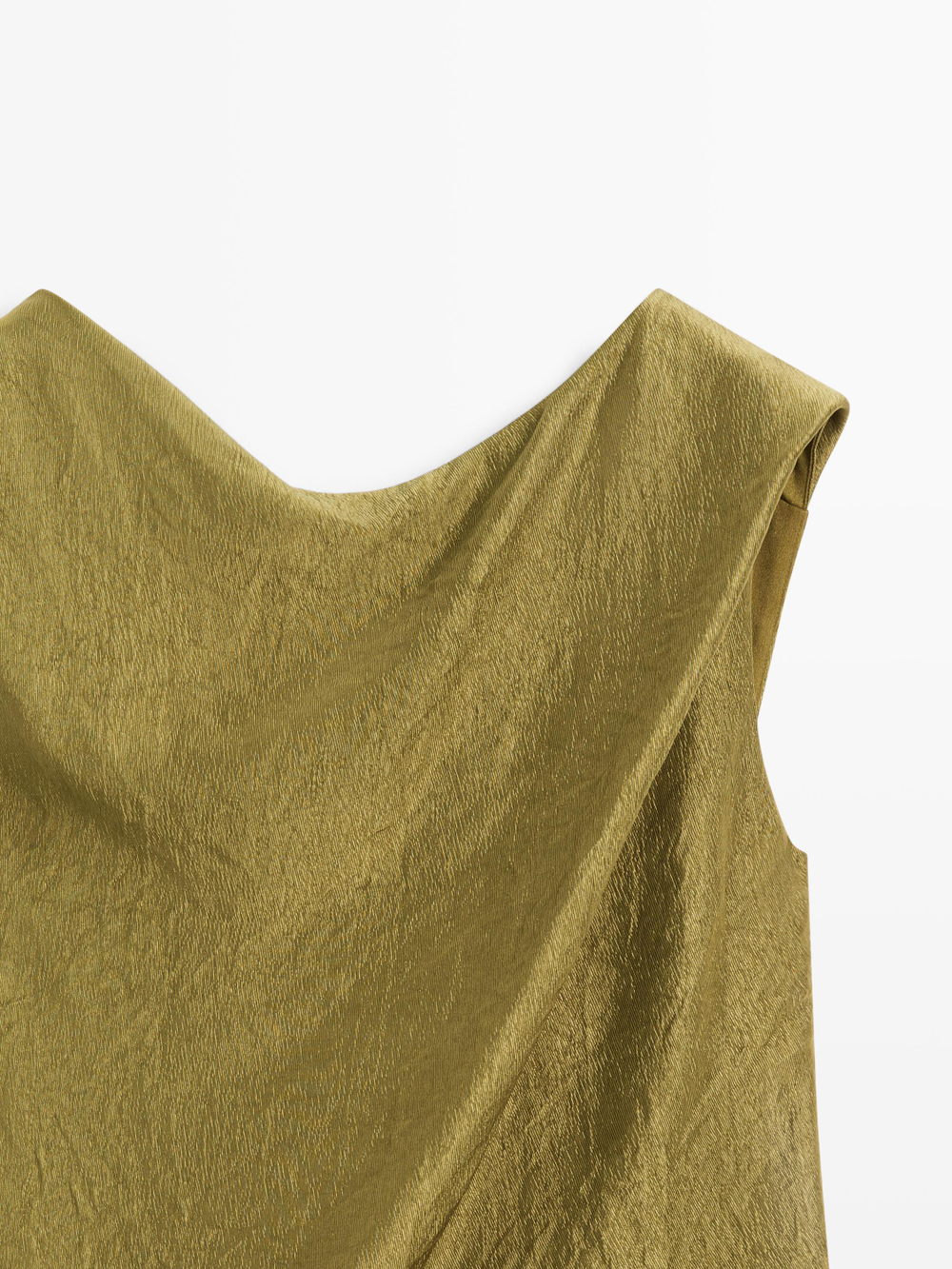 Massimo Dutti Длинное плиссированное платье, фисташково-зеленый