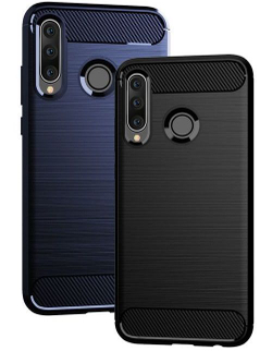 Чехол для Huawei P30 Lite (Nova 4E) цвет Blue (синий), серия Carbon от Caseport