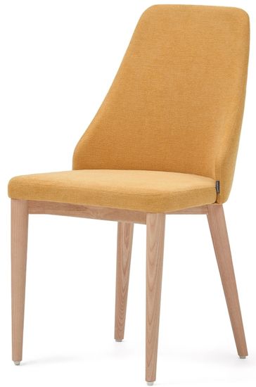 Rosie Стул из горчичной синели с ножками из массива ясеня Испания La Forma