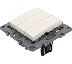 ЭРА 12-1107-02 Выключатель тройной, 10АХ-250В, IP20, 12, Слоновая кость