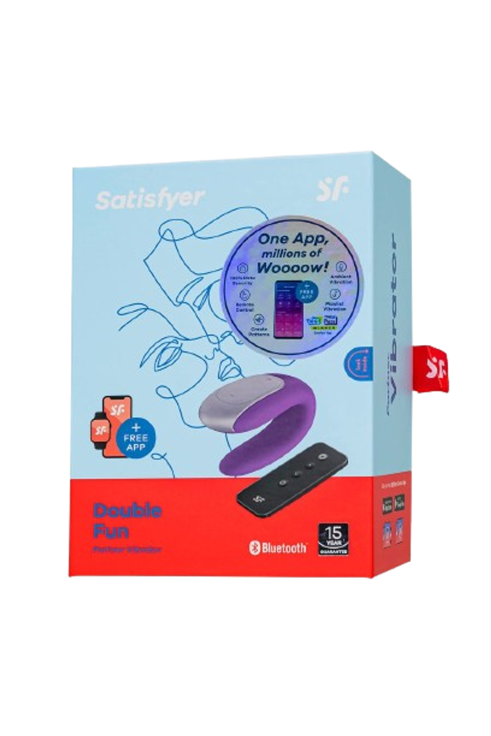 Парный вибратор Satisfyer Double Fun (пульт ДУ + приложение на смартфон)