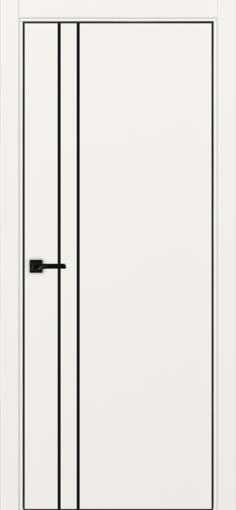 Межкомнатная дверь Optima Porte НЕАПОЛЬ 205 Молдинг SB (чёрный), Алюминиевая кромка SB (матовый чёрный) с 4-х сторон