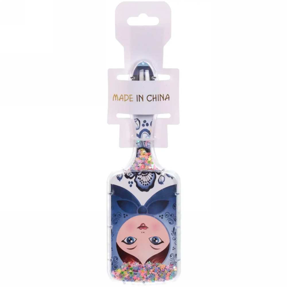 Расческа массажная детская «Russkaya krasa», Красавица, микс 4 цвета, на подвесе, 20*6см