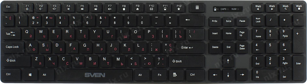 Клавиатура SVEN Wireless KB-E5300W Graphite  &lt;USB&gt; 109КЛ,  беспроводная