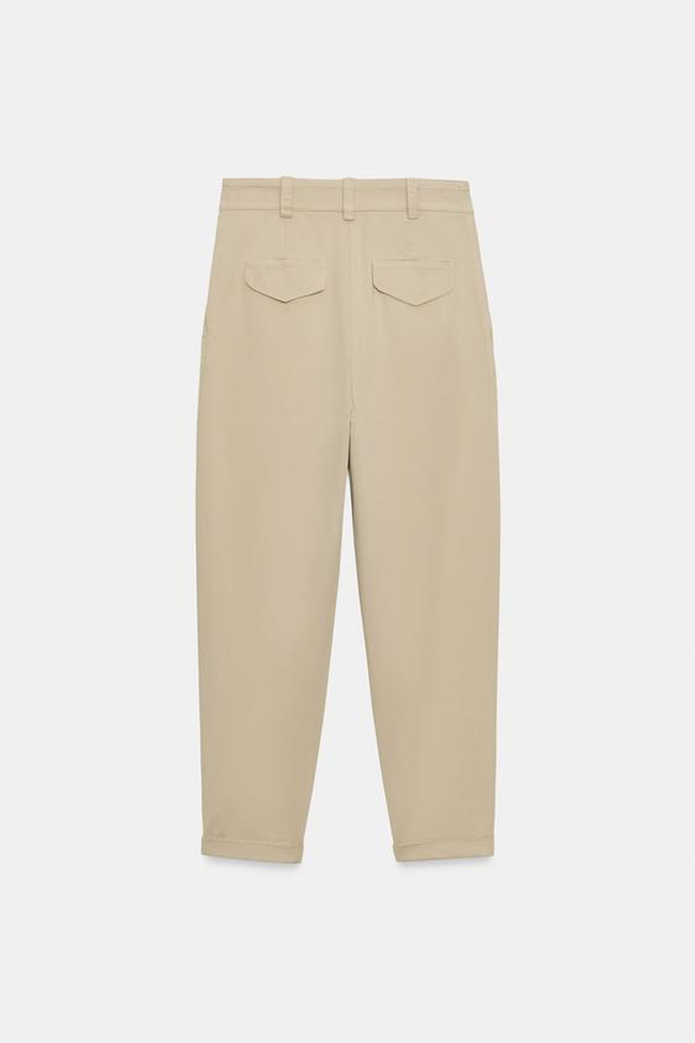 ZARA БРЮКИ ЧИНОС С ОТВОРОТАМИ, СВЕТЛЫЙ ЖЕЛТО-КОРИЧНЕВЫЙ