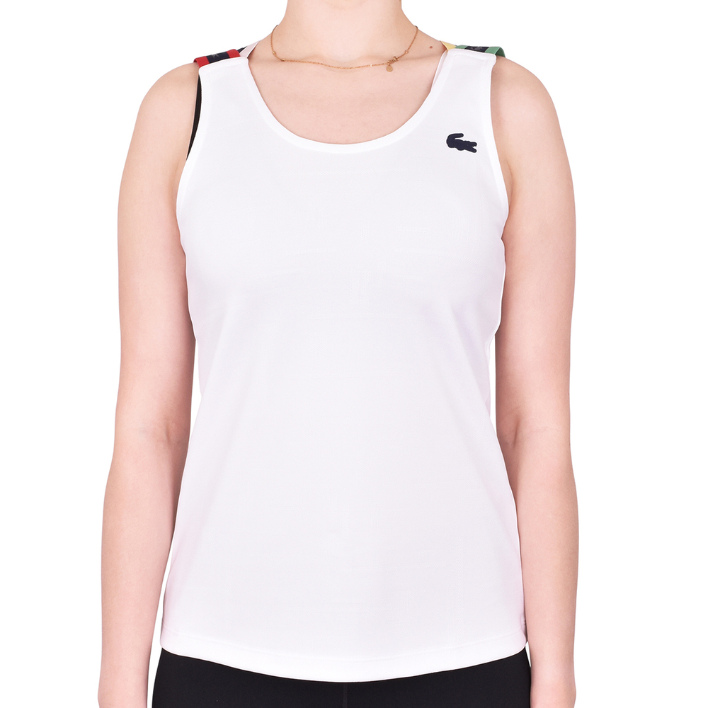Женский топ теннисный Lacoste Women's Top - white/blue marine