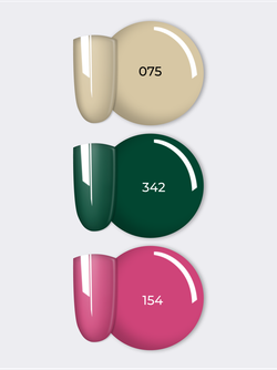 NR Solid Gel Mix Твердые гель-лаки Palette 03 (075, 342, 154), 3х5г