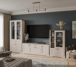 TOSCANA NEW, Шкаф с витриной 2V2D1S. Цвет ПЕРСИДСКИЙ ЖЕМЧУГ/КАНЬОН