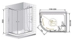 Душевой уголок Cezares Anima 100х120 ANIMA-RH-2-120/100-C-Cr-RL стекло прозрачное/профиль хром