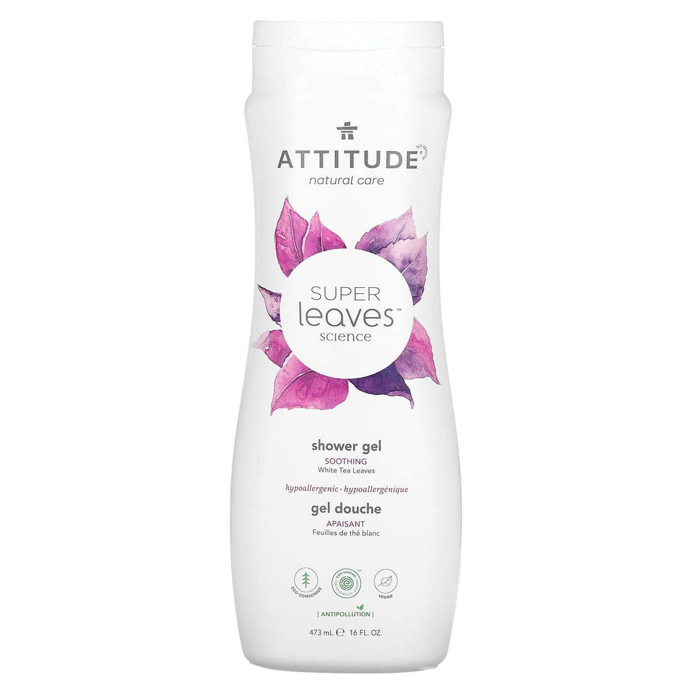 ATTITUDE, Super Leaves Science, гель для душа, листья белого чая, 473 мл (16 жидк. унц.)