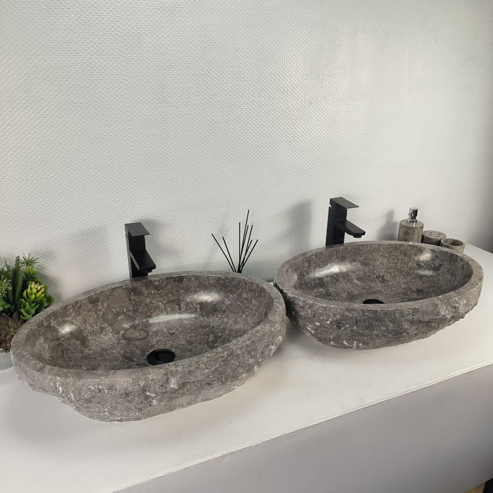 Раковина из мрамора ПАРА! Erozy Grey EM-64669 61*42*16 0189