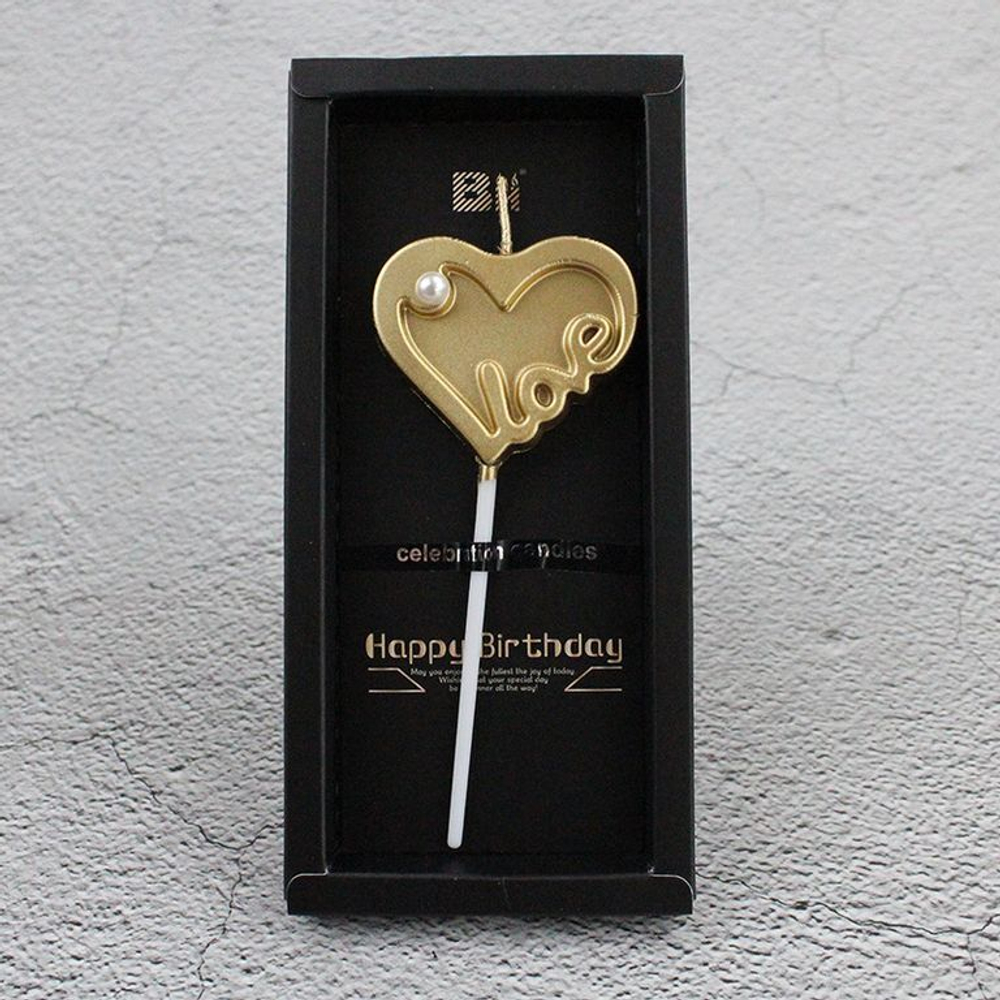 Свеча для торта «Сердце», 8 см