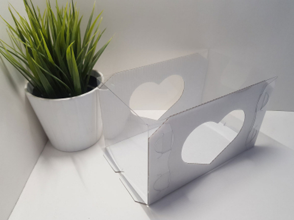 КОМПЛЕКТ  МИНИ коробок для половинки рулета сердечки 20х12 5 шт.