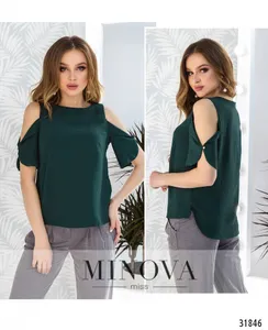 Блуза 4087н-темно-зеленый Minova