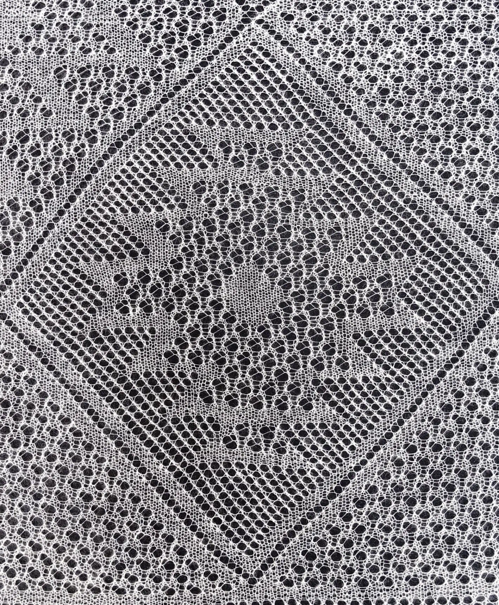 Оренбургский пуховый платок с шелком АШ140-02 экрю