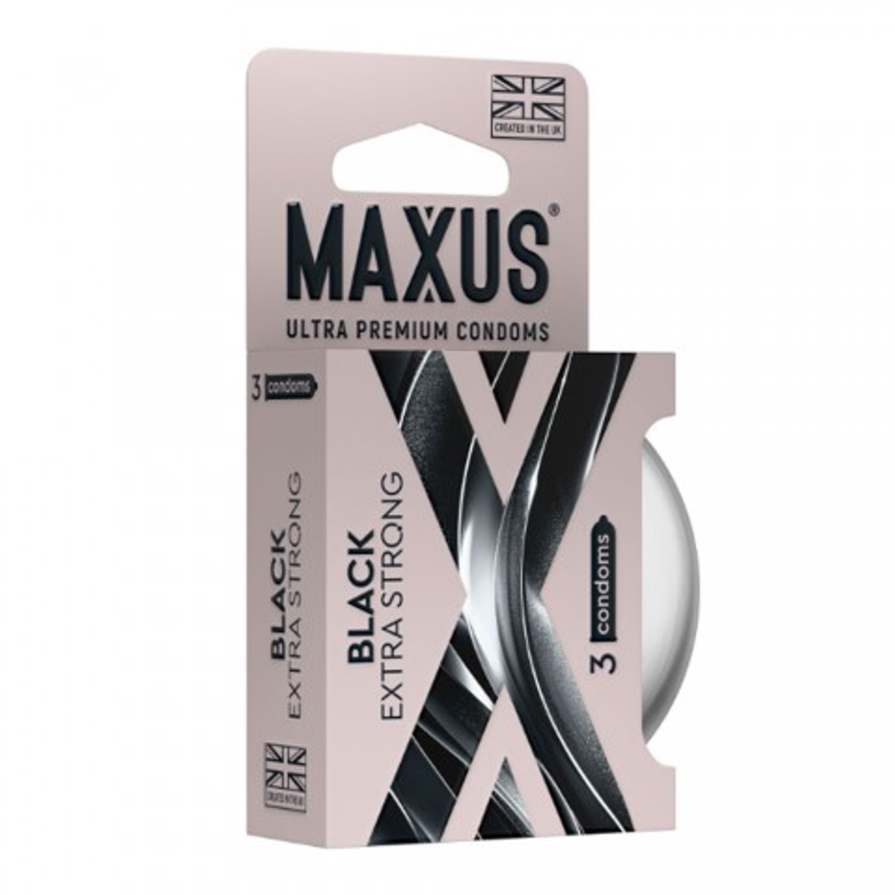 Презервативы MAXUS Extra Strong, утолщенные, черные, 3 шт