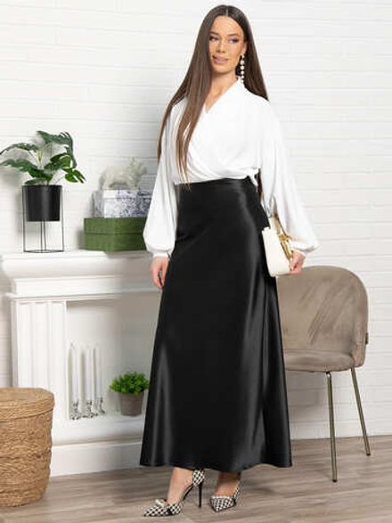 Юбка атласная Эвелин (черная) Ю15258-25М LT Collection