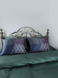 Наволочка 50x70 Mollen Фонтанка ежевично-черная шелковая