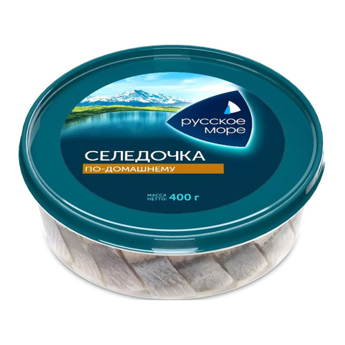 Сельдь филе-кусочки "Русское море" Селедочка по-домашнему в масле 400г
