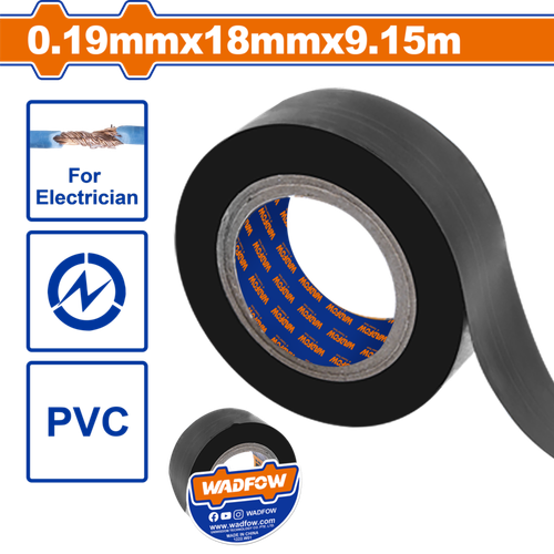 Изолента черная 18ммх9.15м (300) WADFOW WPN1101