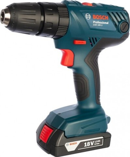 Аккумуляторный шуруповерт BOSCH GSB 180-LI ударная 06019F8320 2х1,5 Ач