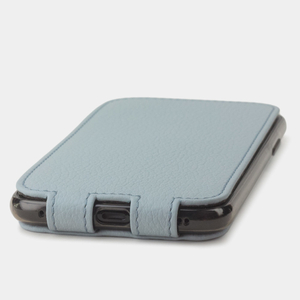 Чехол для iPhone X/XS из натуральной кожи теленка, голубого цвета