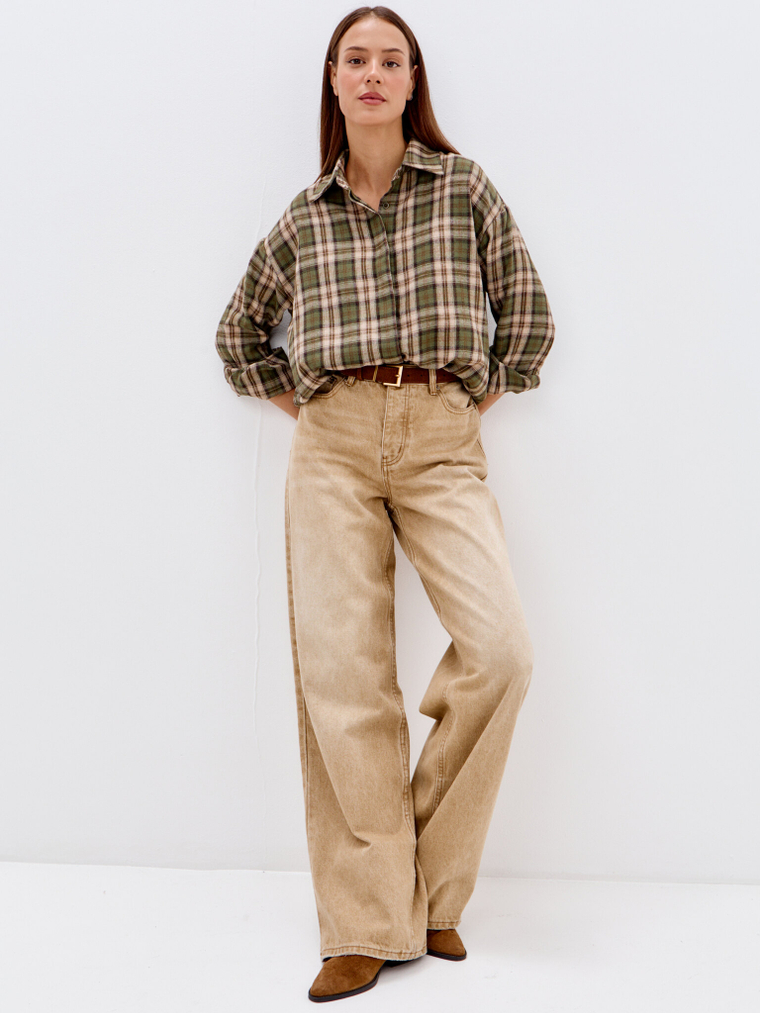 Фланелевая рубашка в клетку