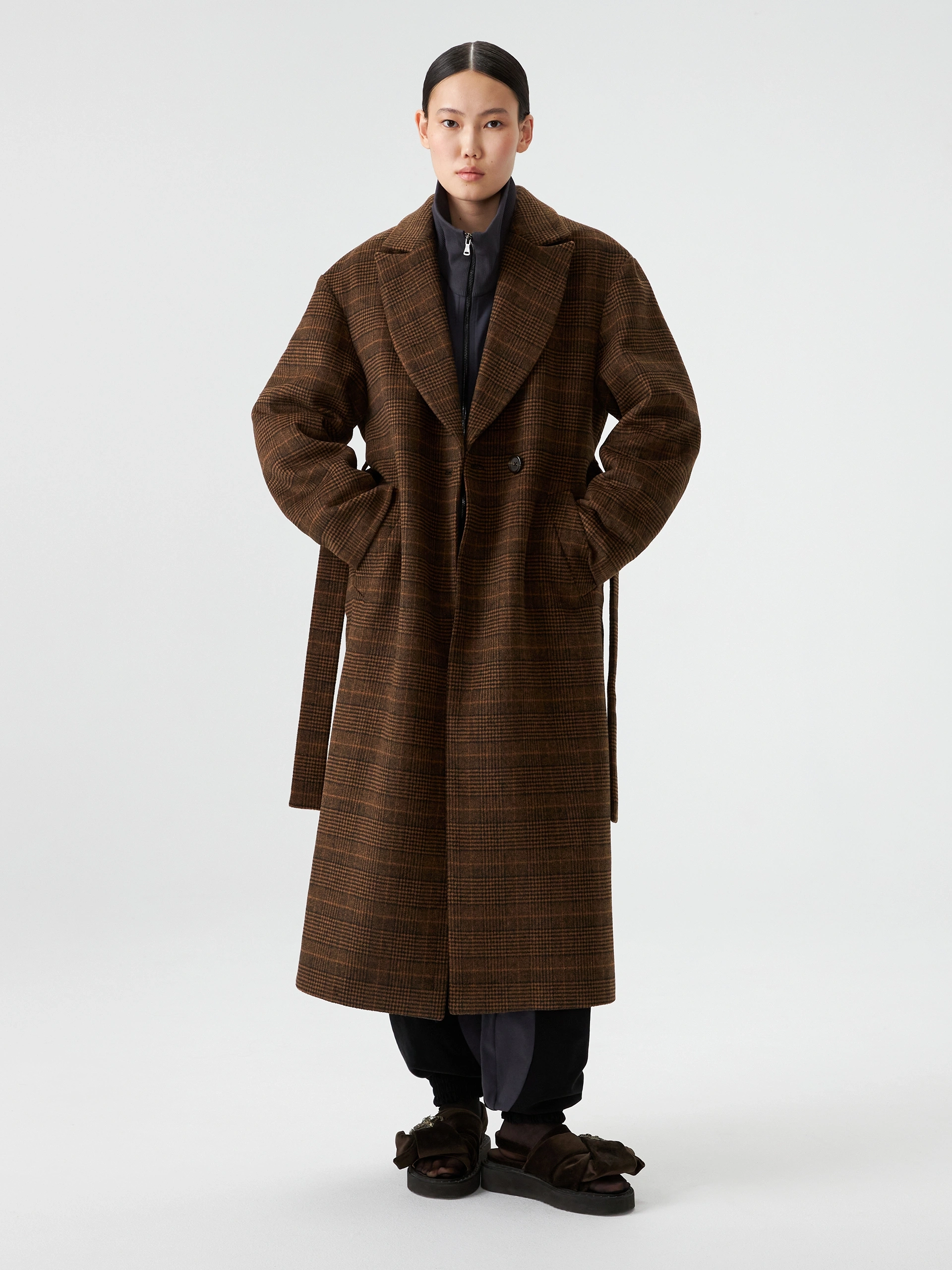 Пальто-халат в клетку OLA OLA