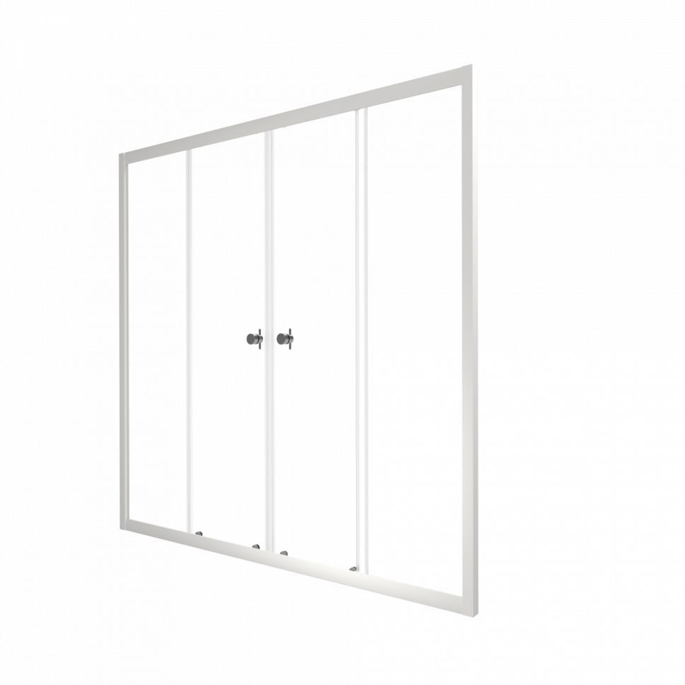 Душевая штора DIONRIA (150х147.5) стекло прозрачное, профиль белый