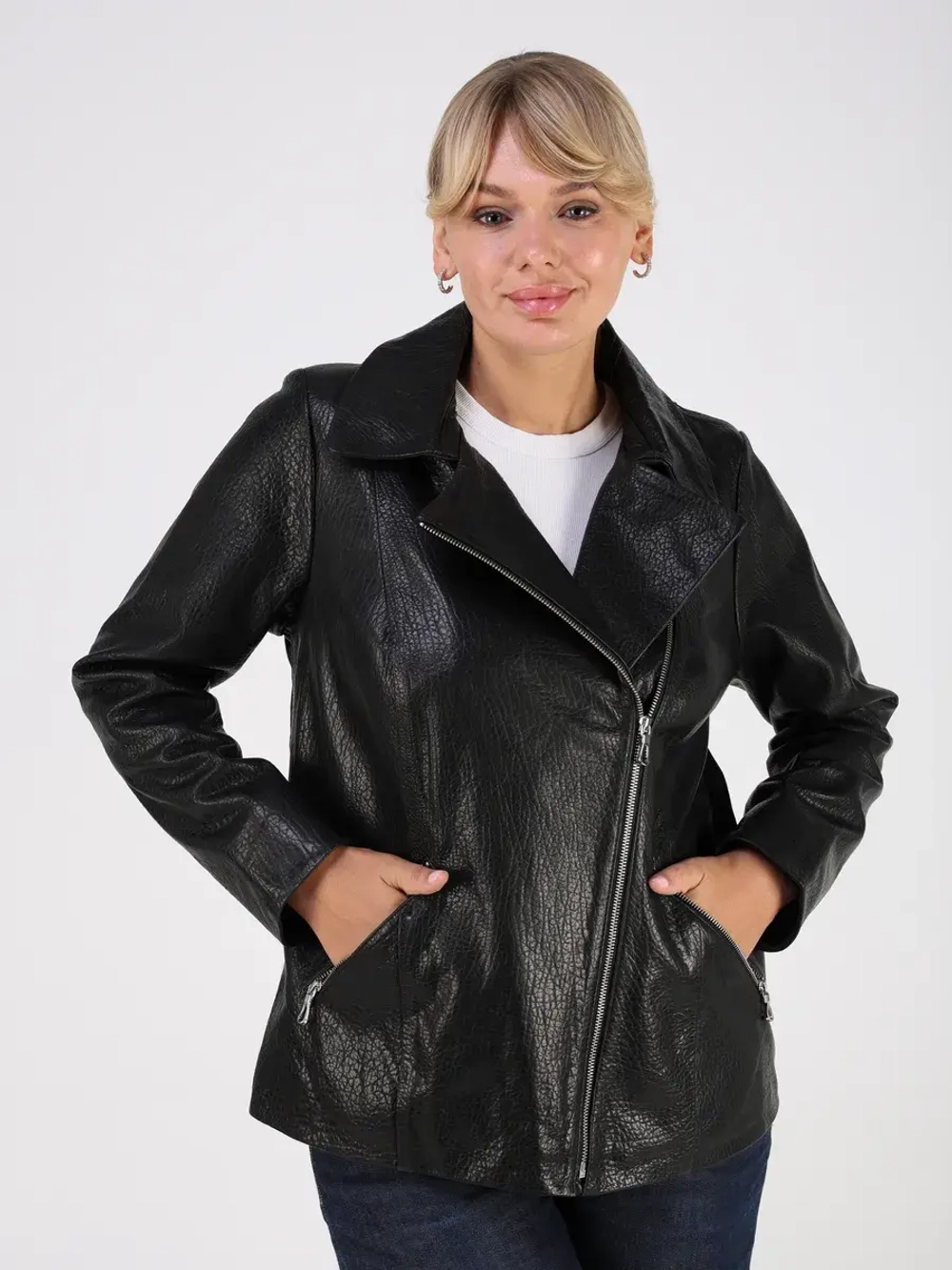 Кожаная куртка демисезонная косуха