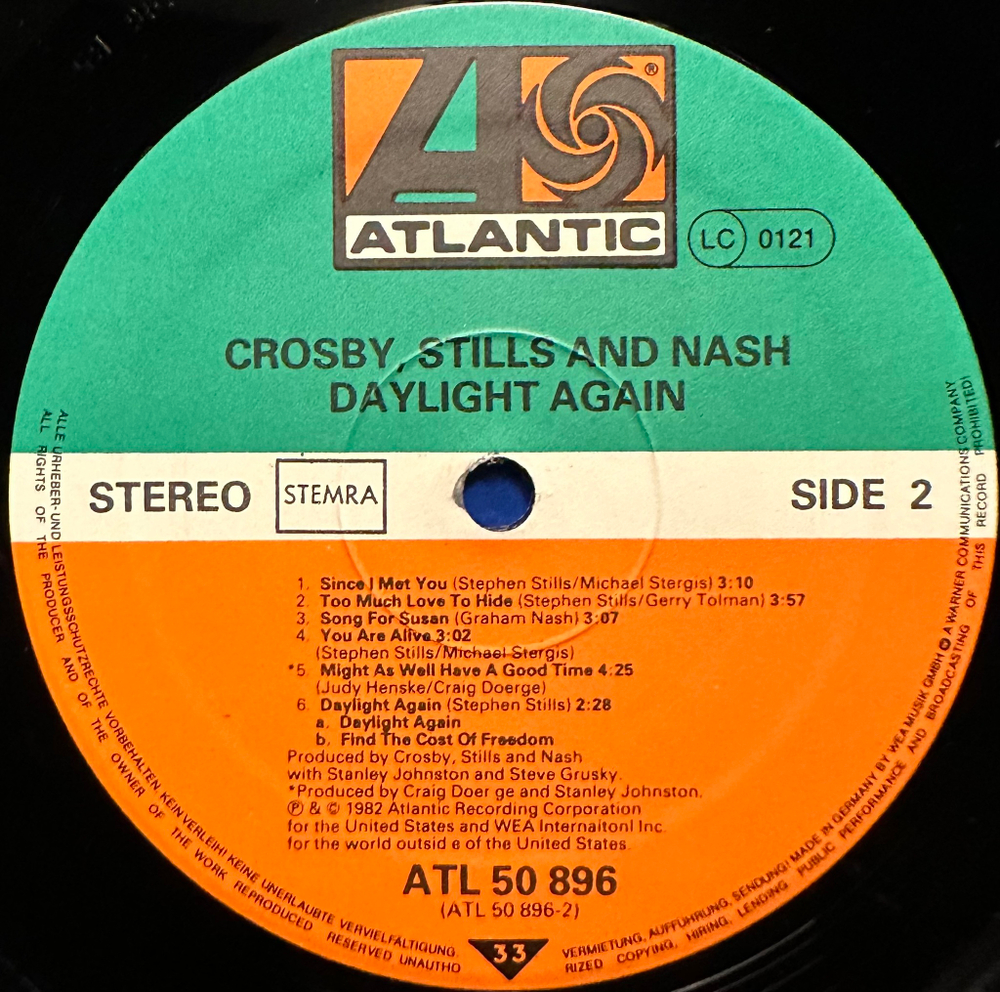 Crosby, Stills & Nash - Daylight Again (Германия 1982г.)