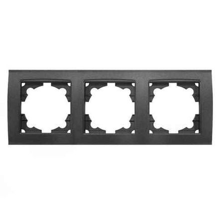 Рамка трехместная горизонтальная UNIVersal серия "Бриллиант", Графит (1/10)