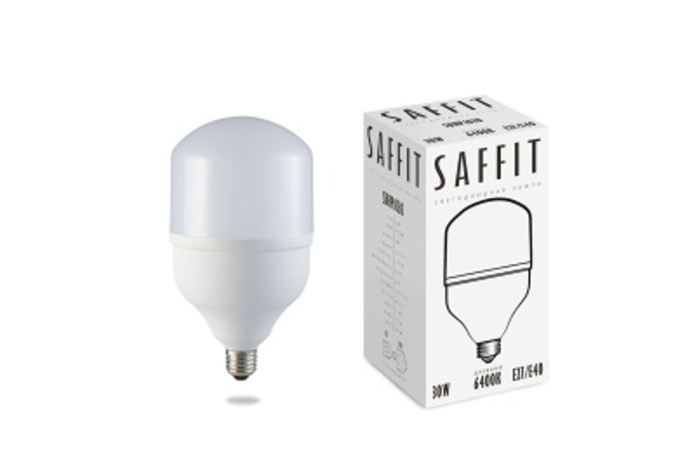 Лампа светодиодная LED SAFFIT SBHP1030 30W Е27 6400K 230v 180*100мм