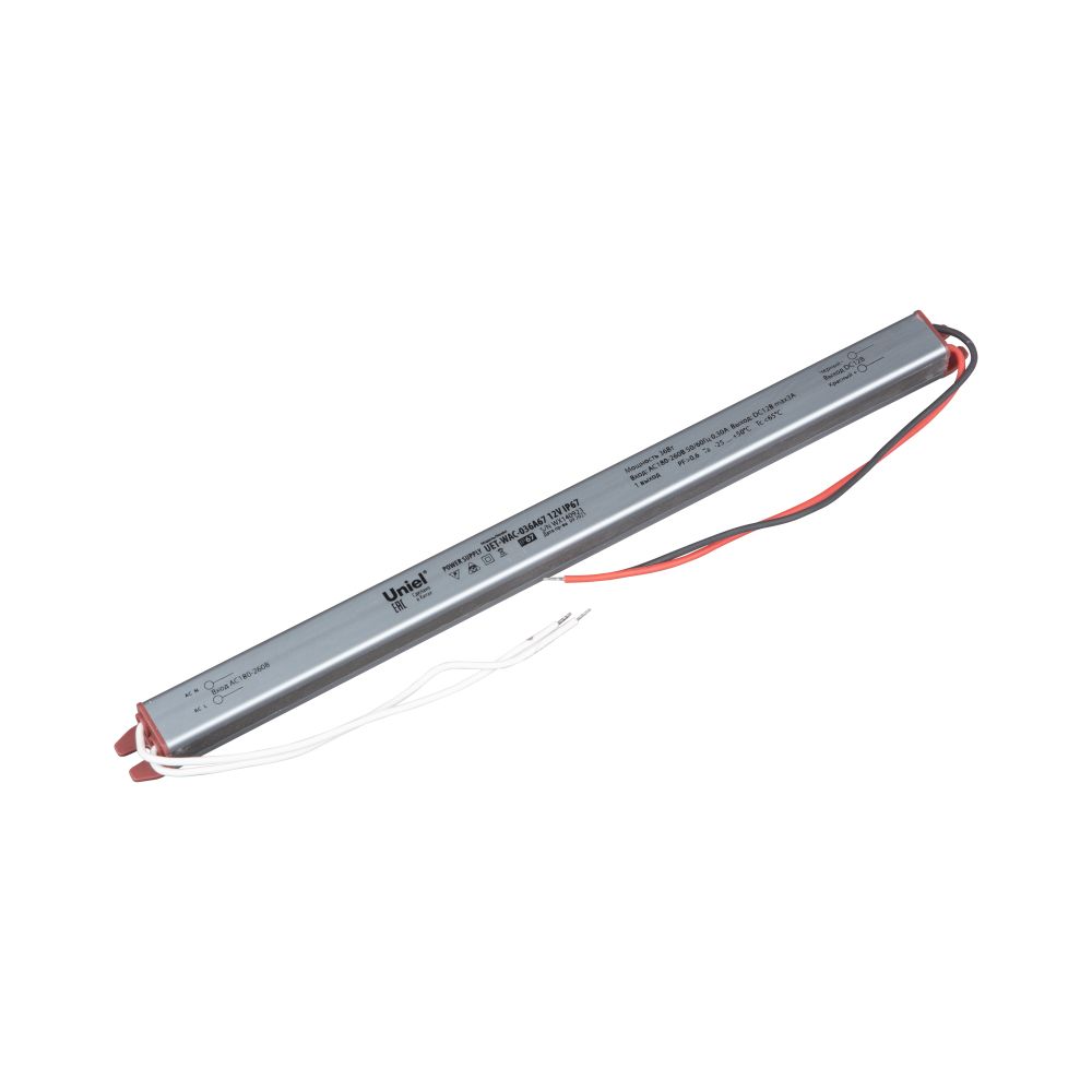 UET-WAC-036A67 12V IP67 Блок питания ультратонкий, 36Вт. Металлический корпус. TM Uniel