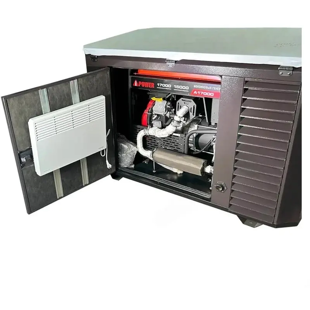 A-iPower A17000EAX бензиновый генератор в зимнем кожухе 1700SS RAL 8019 с блоком АВР 400В/100А (8 pin) УТ-11183918/29111