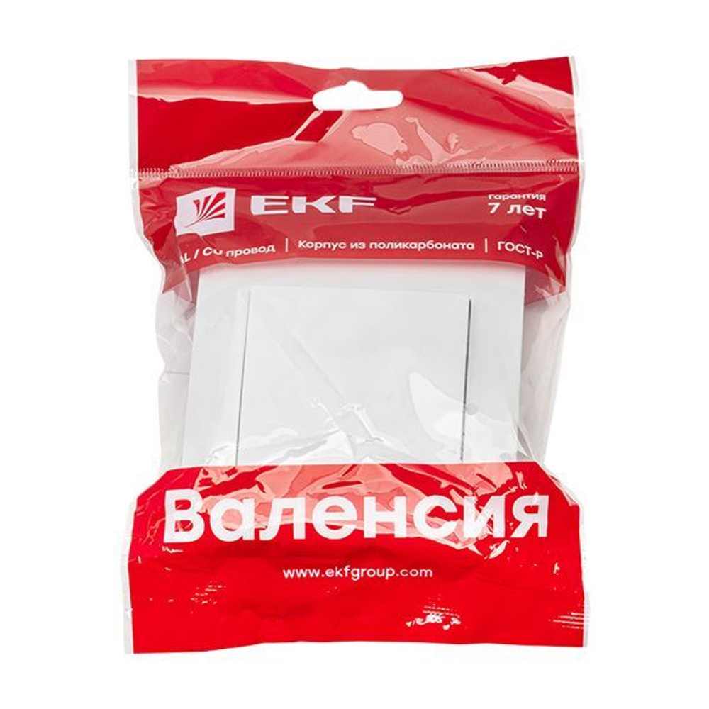 Валенсия выключатель 1-кл, 10А белый EKF PROxima