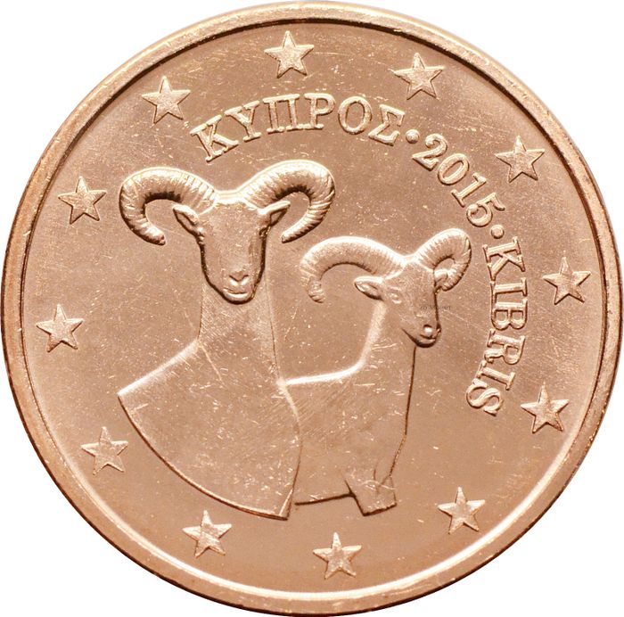 2 евроцента 2015 Кипр (2 euro cent)