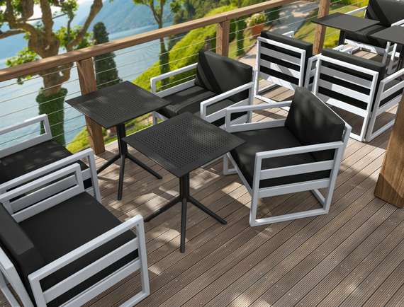 Стол пластиковый складной Sky Folding, 60х60 см, черный