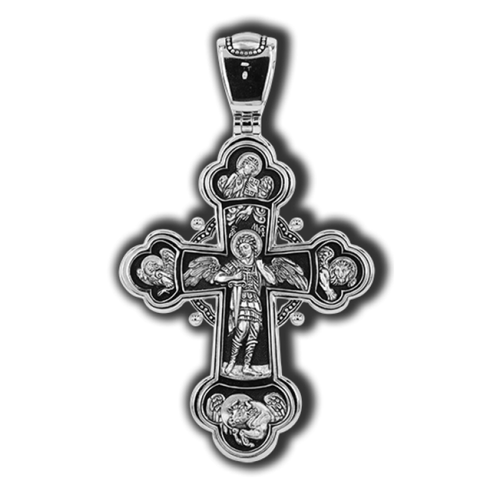 Серебряный крестик мужской двусторонний.