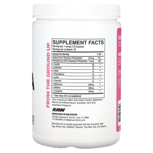 Raw Nutrition, EAA, арбуз, 315 г (11,11 унции)