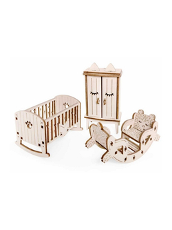 Деревянный конструктор Lemmo МОДЕЛЬ "НАБОР МЕБЕЛИ ДЕТСКАЯ", 155 деталей