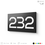 Номер на дверь 232, табличка на дверь для офиса, квартиры, кабинета, аудитории, склада, черная 120х70 мм, Айдентика Технолоджи