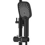 Душевая система Azario Lursy с квадратным тропическим душем, керамический картридж, шланг 150 см, черный матовый (AZ-K2349B)