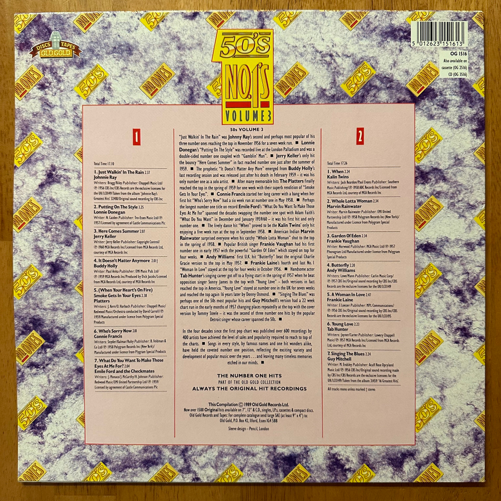 Сборник 50's No.1's Volume 3 (Англия 1989г.)